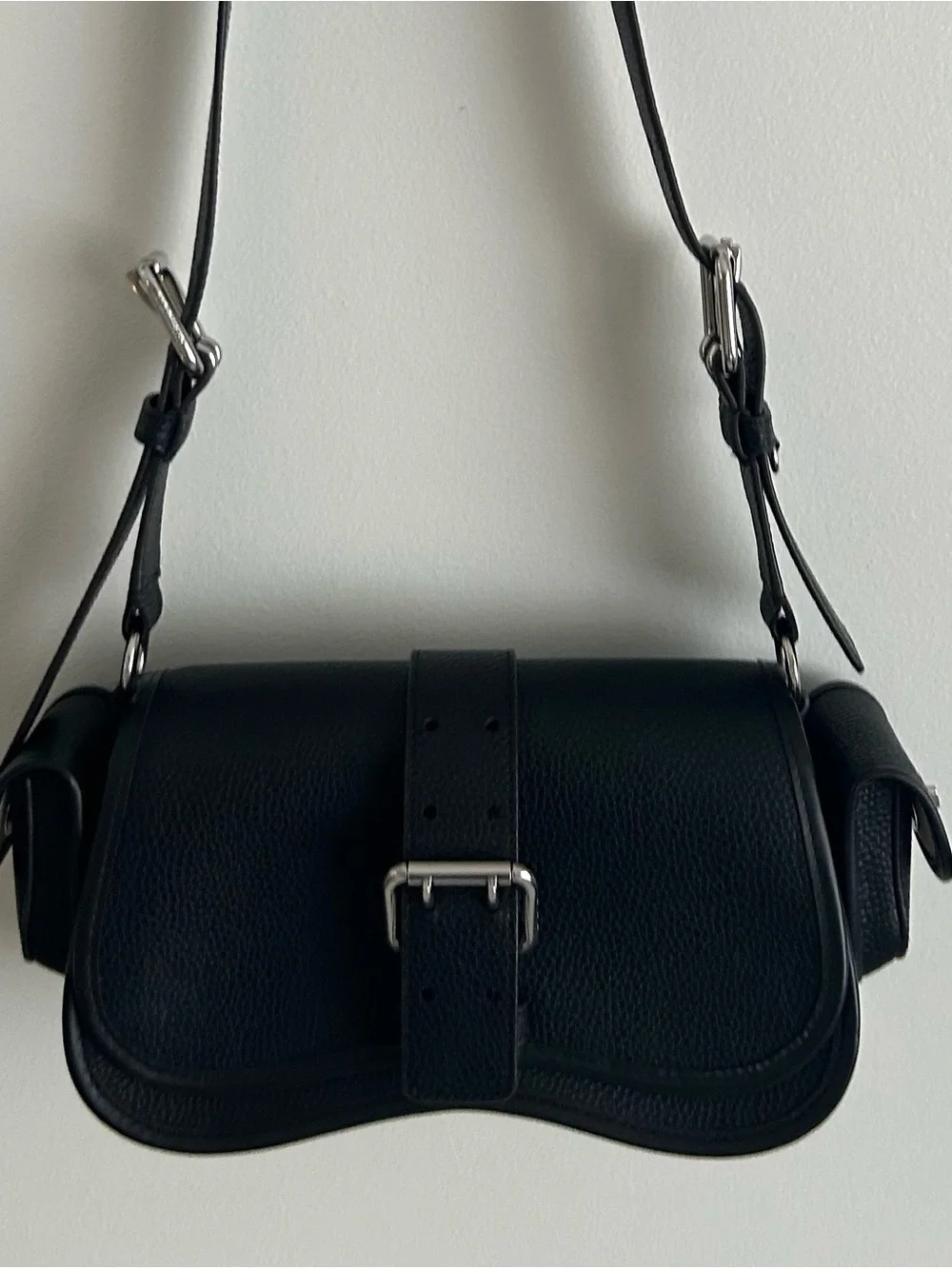 Coachtopia By Coach Black Leather Flap Shoulder Bag Buckle Y2K